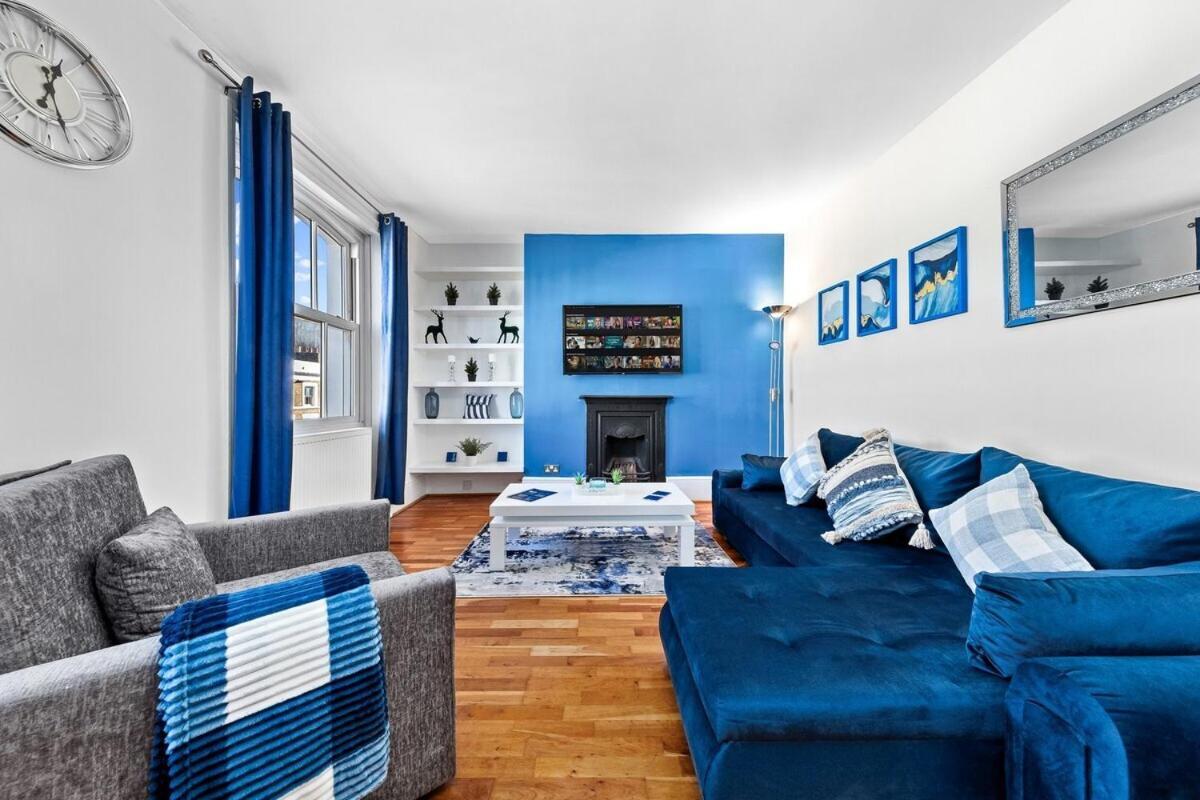 Balcony Blue Theme 1 Bedroom Central London Luxury Flat Near Hyde Park! Accommodates Up To 6! Double Sofa Bed And Next To Station! Exteriér fotografie