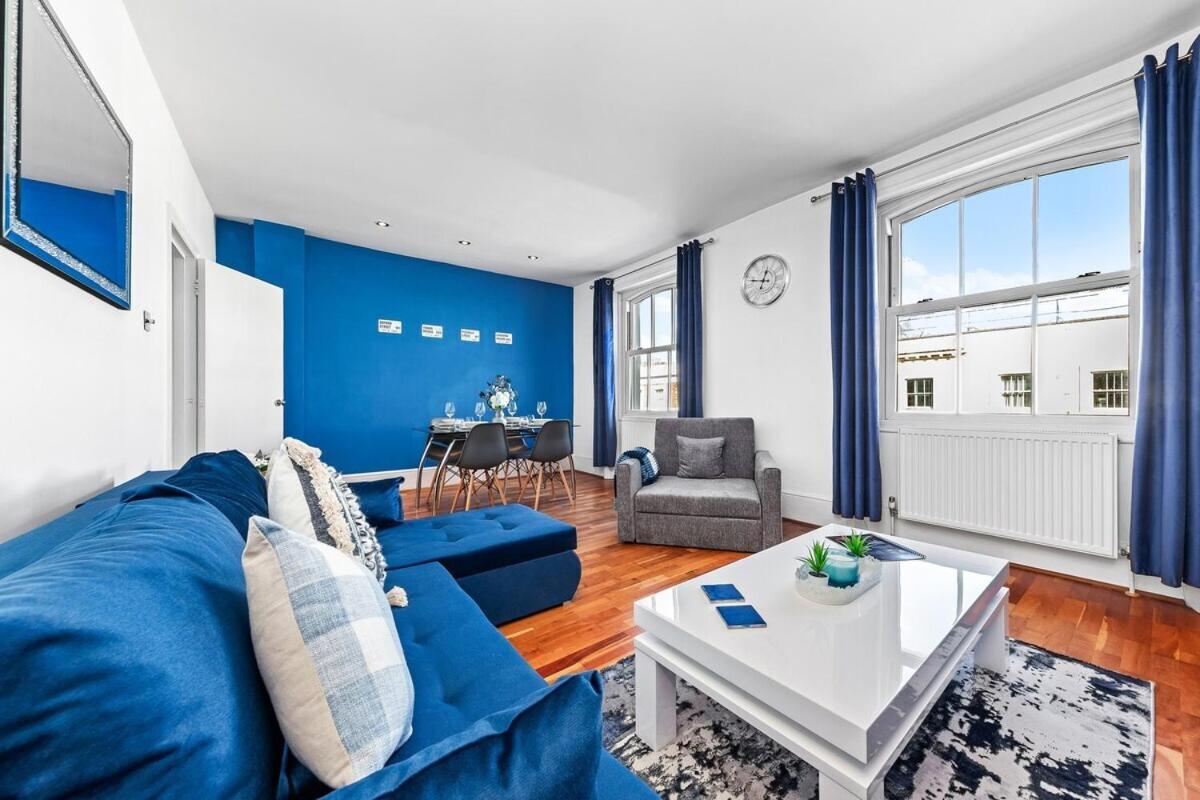 Balcony Blue Theme 1 Bedroom Central London Luxury Flat Near Hyde Park! Accommodates Up To 6! Double Sofa Bed And Next To Station! Exteriér fotografie