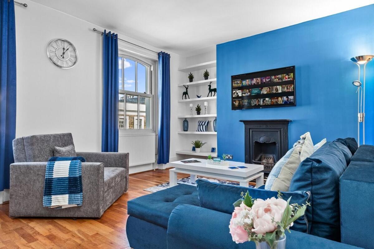 Balcony Blue Theme 1 Bedroom Central London Luxury Flat Near Hyde Park! Accommodates Up To 6! Double Sofa Bed And Next To Station! Exteriér fotografie
